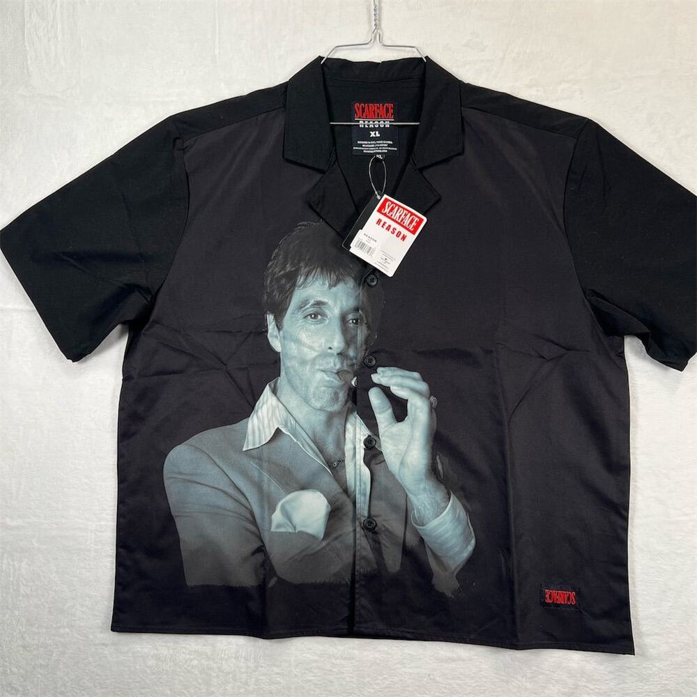 Reason Clothing Scarface Tony Montana Graphic Shirt Black XL